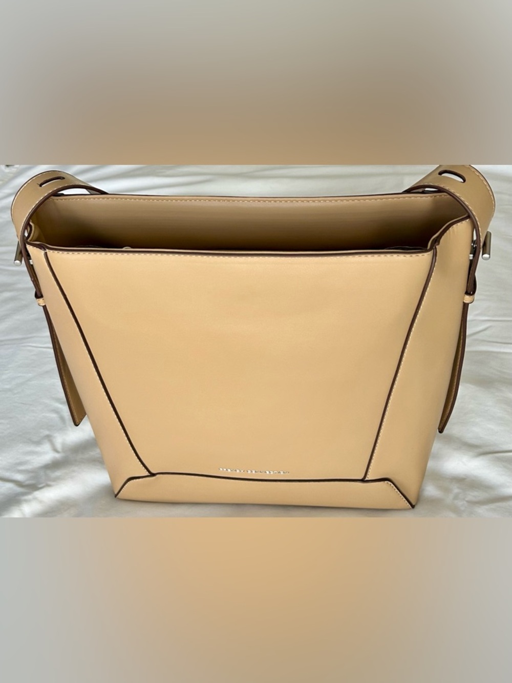 French Connection Vegan Leather Shoulder Bag in Tan